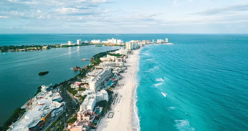 Vista aérea de Cancún